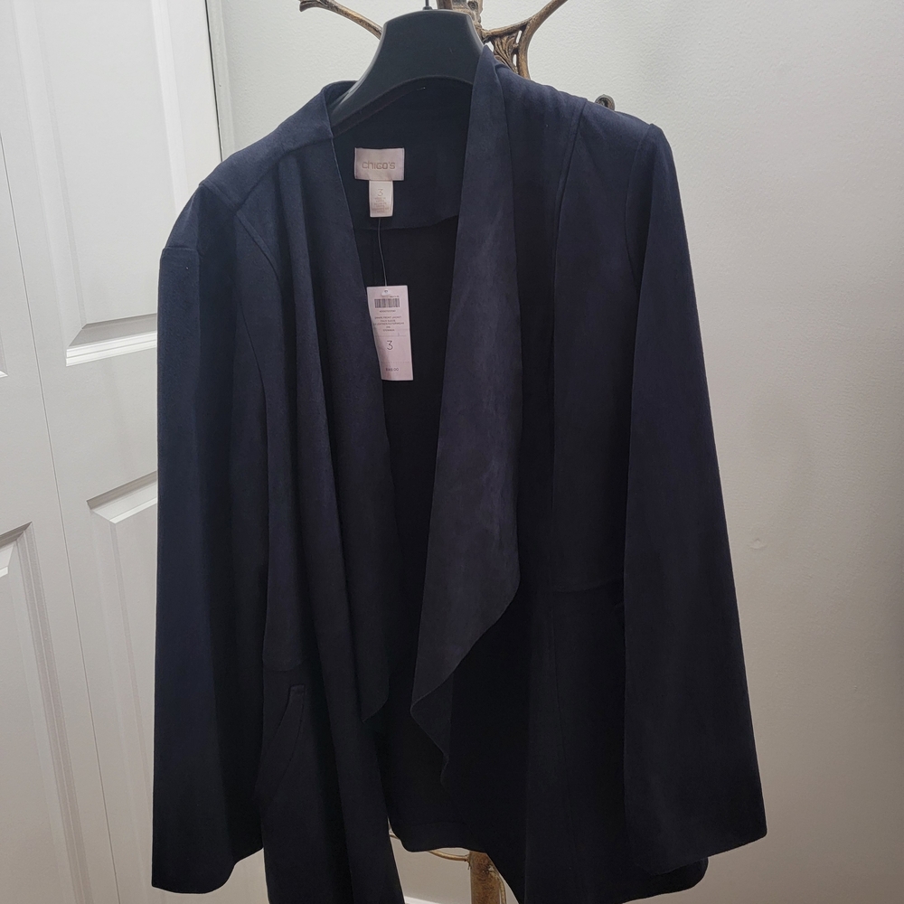 Chico's Navy Women's Open Front Blazer
